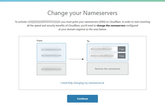 Cloudflare Change Nameservers